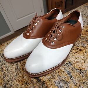 Polo Ralph Lauren Women's Brown White Saddle Oxford Golf Shoes M50117 Sz 12D